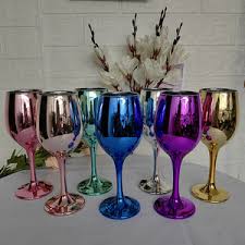 طقم كاس زجاج مطلى