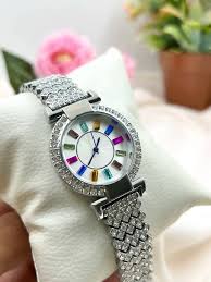 ساعه حريمى معدن فضى